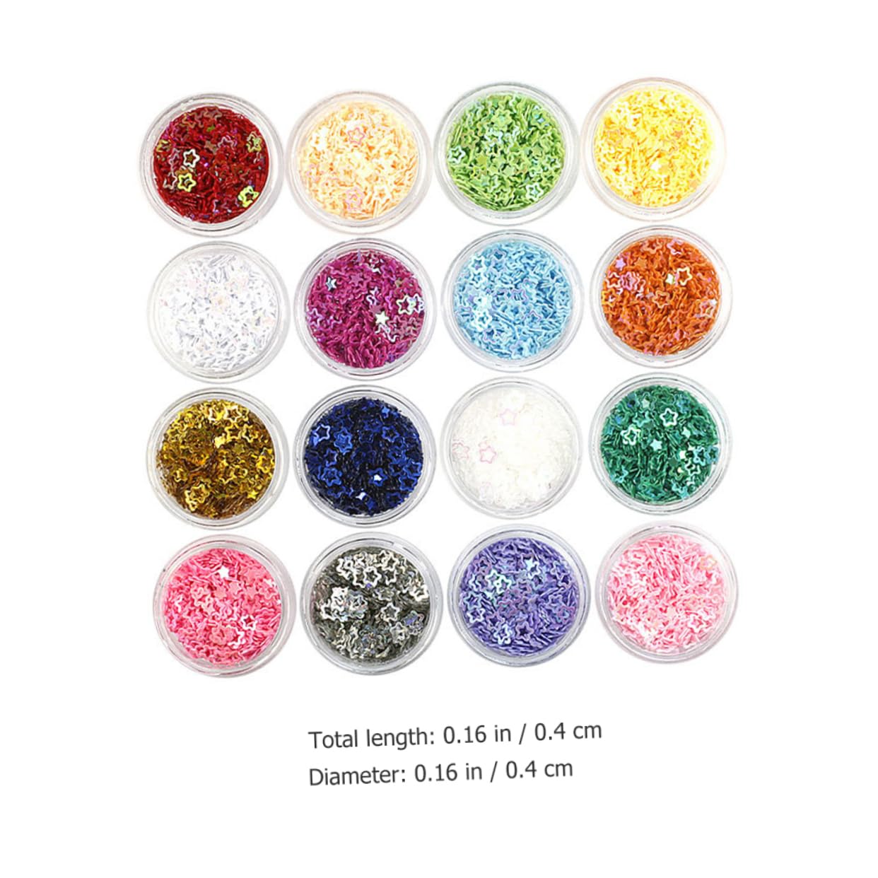 Healeved 32 Scatole glitter stella a cinque punte gel unghie primer unghie glitter per unghie glitter per il corpo glitter per il viso glitter per il trucco scintillio festivo paillettes