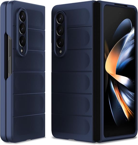 Case for Samsung Galaxy Z Fold 4, Hard PC Slim Fit Bumper Case, Anti-Scratch Shockproof Protective Phone Cover, Blue - 1