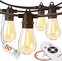 Vista 12 de addlon - Serie de luces LED para exteriores de 7.6 m con focos Edison irrompibles, cadena resistente a la intemperie y de grado comercial, luces