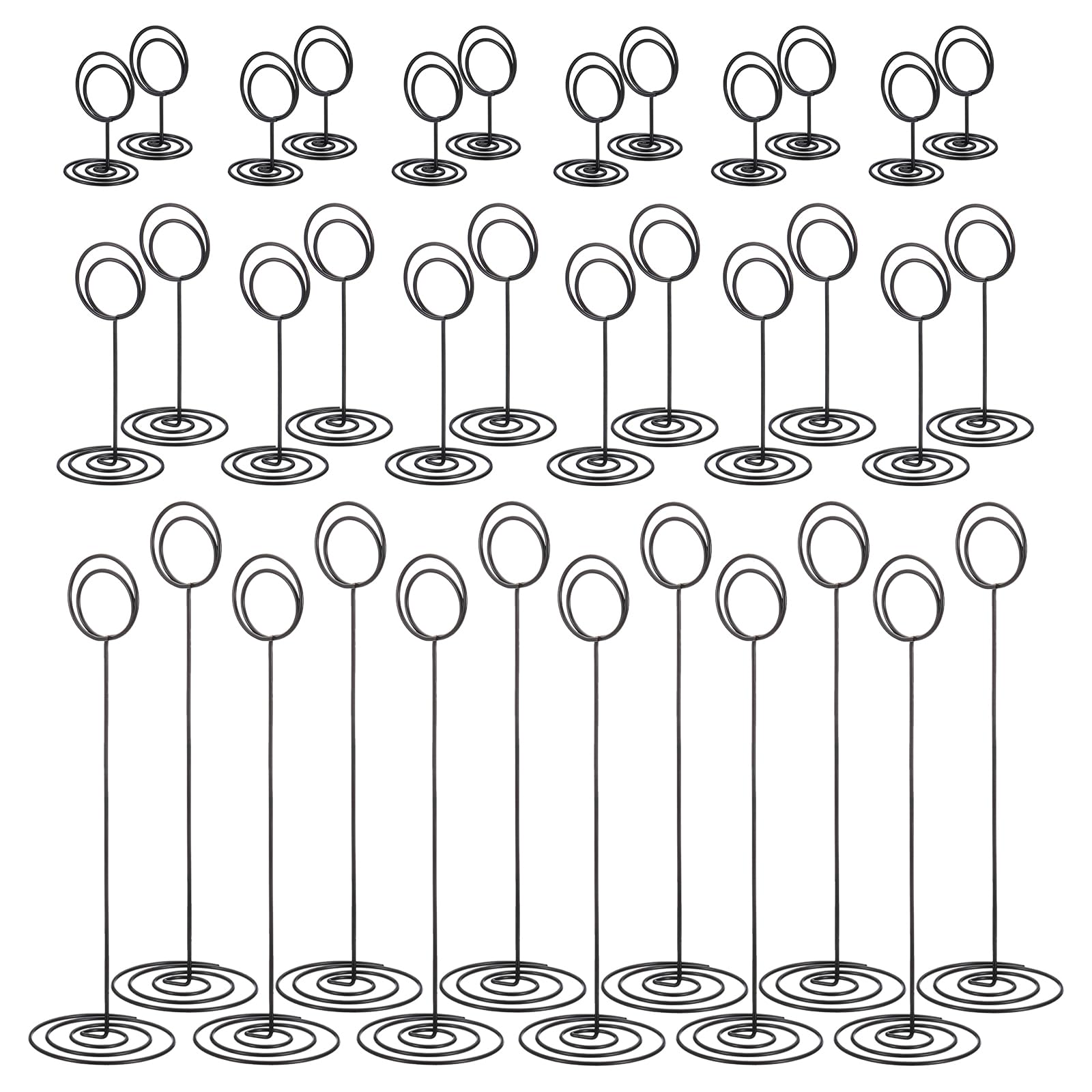 PATIKIL Place Card Holder, 36 Pack Metal Memo Clip Holder Stand with Round Clasp Table Number Holders for Pictures Photos Note Card Paper Food Sign, Black