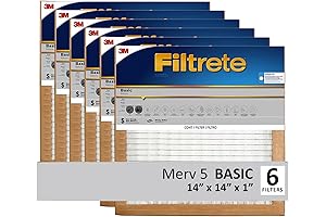 Filtrete 14x14x1 AC Filter | MERV 5 HVAC Filter | 6-Pack