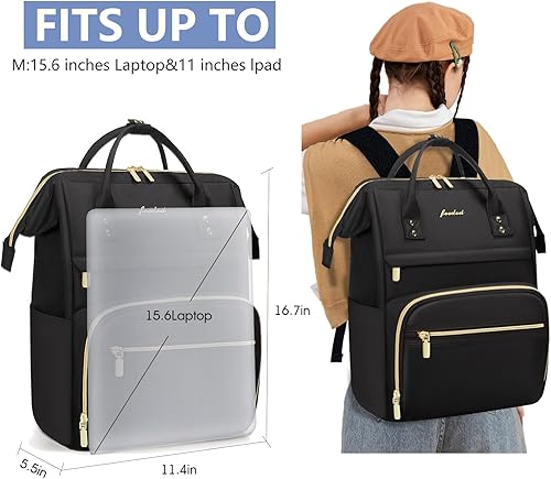 Miniatura 4 de Bolsas para laptop para mujer, mochila para enfermera mochila para profesores de 15.6 pulgadas con puerto USB, mochila casual antirrobo, bolsa de