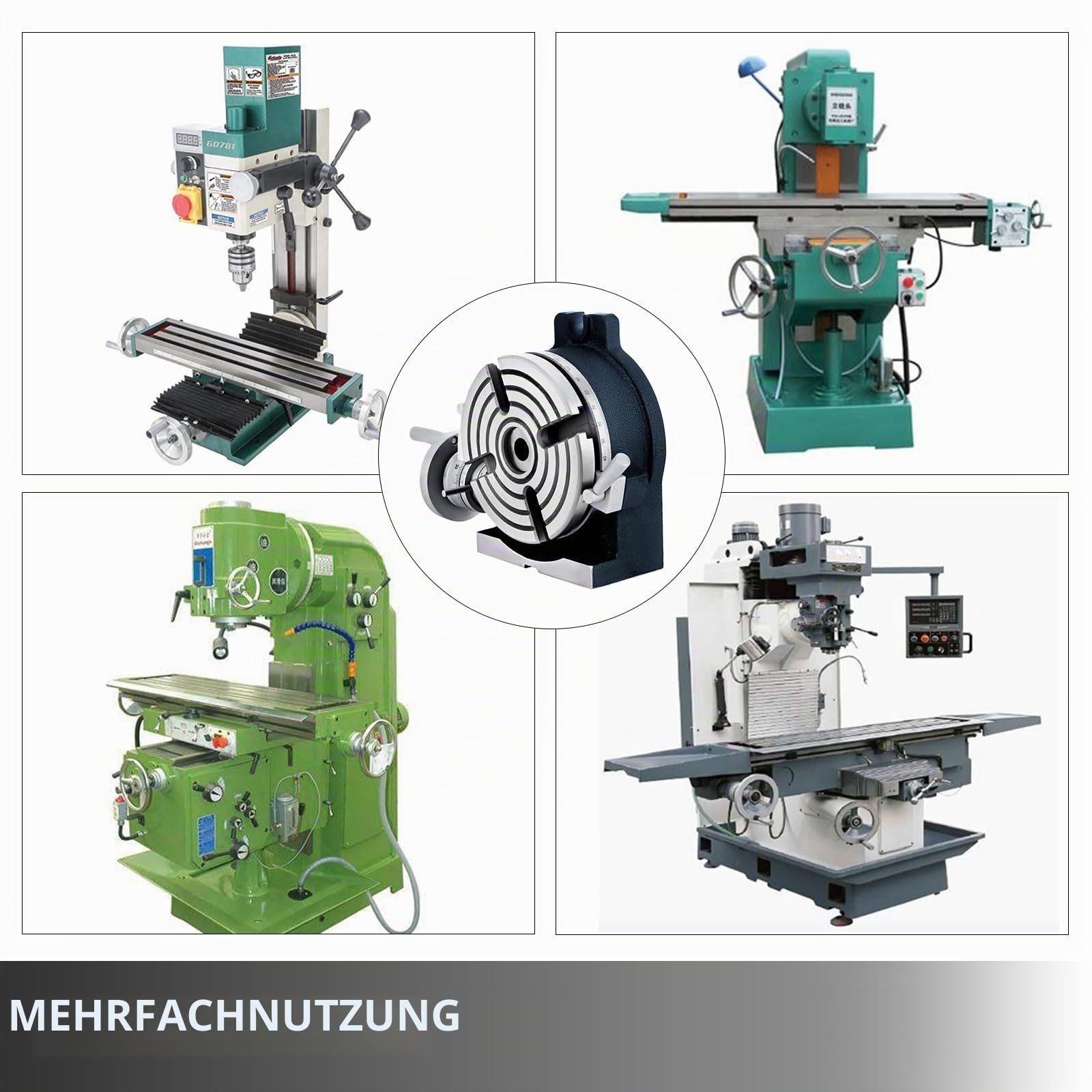 VEVOR Trennkopf, 150 mm, 4 Schlitze, horizontaler vertikaler Indexierkopf, HT200 Gussfräsen, semi-universelles Set mit Präzisionsskala-Resetting Zifferblatt und flexiblem Handrad für