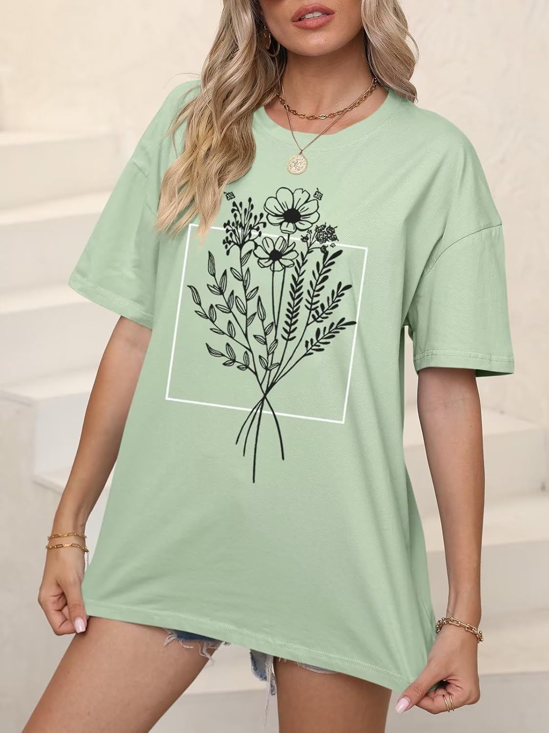 ORANDESIGNE Womens Oversized Cotton T Shirts Graphic Tees Short Sleeve Vintage Tops Casual Summer Clothes 2026 - Image 4