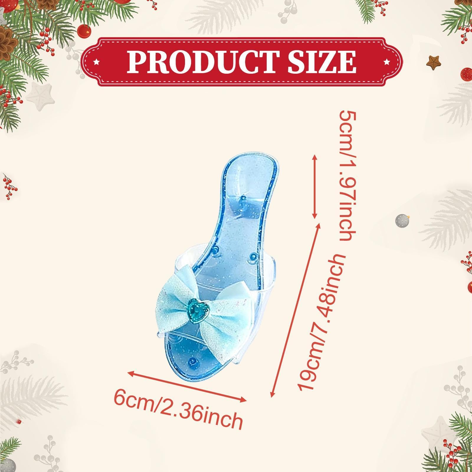 Princesa Zapato Niñas Tacón Deslizable Ligera Cómoda Material PP con Adorno de Moño Adecuada para Disfraces Fiestas