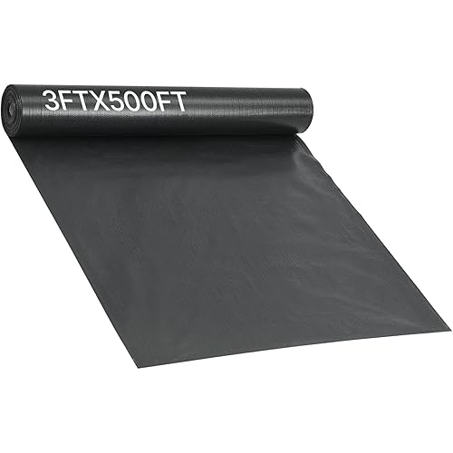 VEVOR Silt Fence Fabric Roll, 3 x 500 ft Erosion Control Fencing, Industrial Grade Tough Polypropylene Fabrics for Sediment Retention, Temporary Fabric for Construction Job Sites