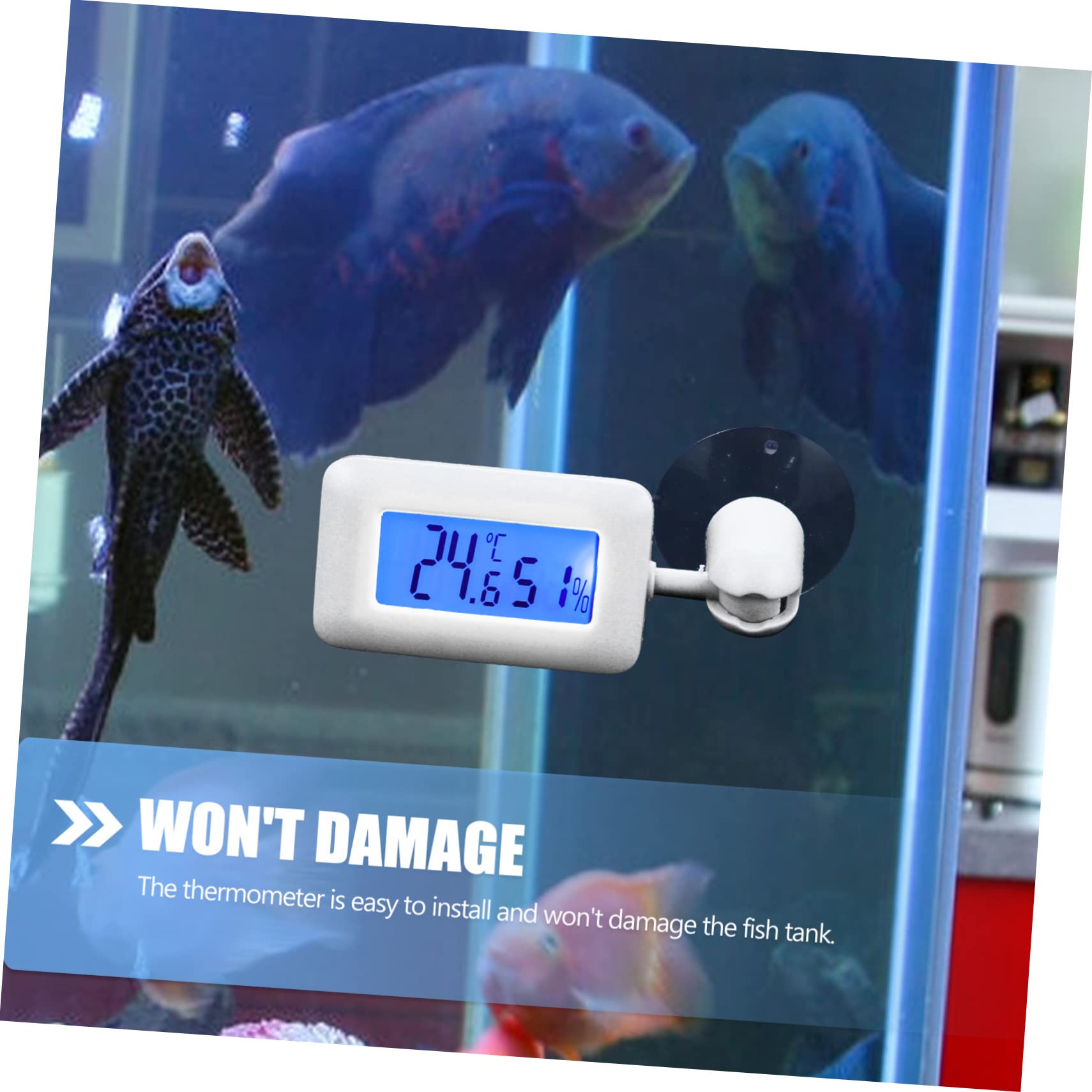 WOONEKY 4stücke Reptile Thermometer Mit Großem Display Und Saugnapf Präziser Temperaturmesser Für Reptilien Und Terrarienanwendungen Installieren Und Platzsparend