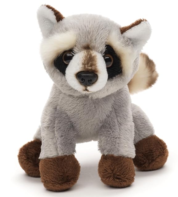 Uni-Toys - Mapache (Gris) Plushie - 15 cm (Longitud) - Oso de Peluche - Peluche