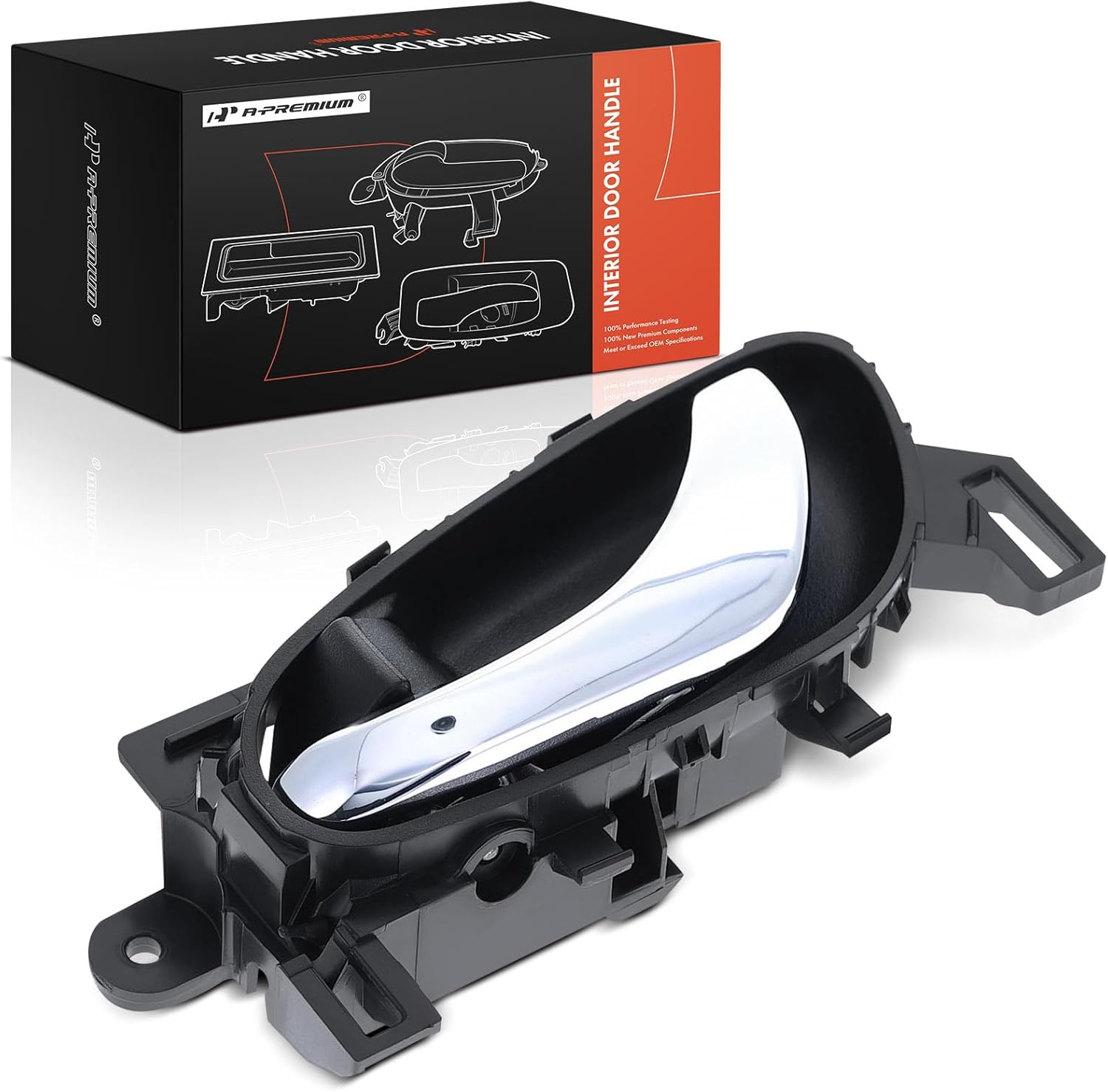 A-Premium Front or Rear Left Driver Side Interior Door Handle Compatible with Nissan Sentra 2013-2019, X-Trail 2014-2020, Black Housing with Chrome Lever, Replace# 80671-3SG0C, 806713SG0C