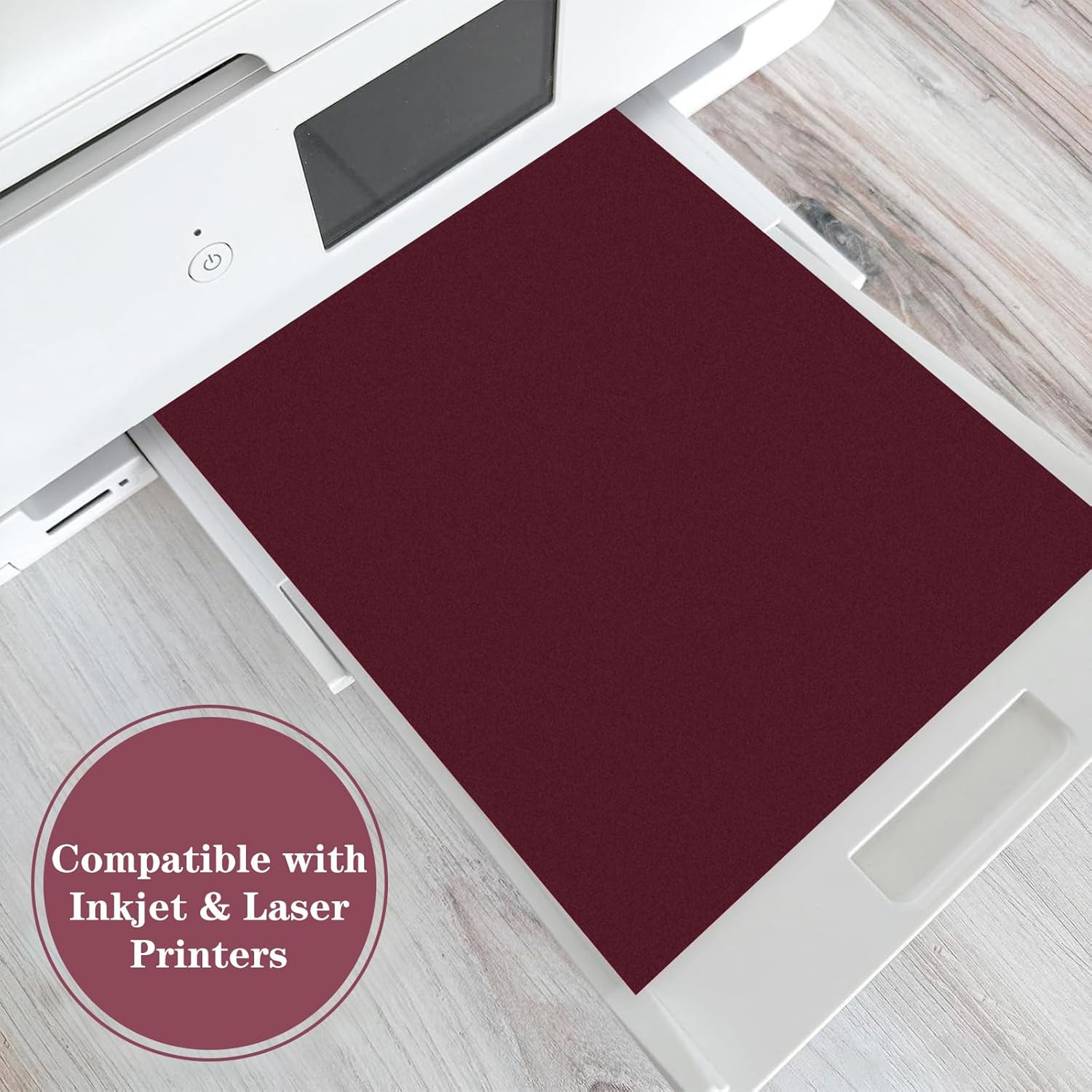 Gersoniel 100 Sheets Burgundy Cardstock Scrapbook Paper 8.5" x 11" 230gsm Cardstock Solid Core Printer Paper for DIY Projects, Scrapbook Supplies, Invitations, Business Cards, Office Home
