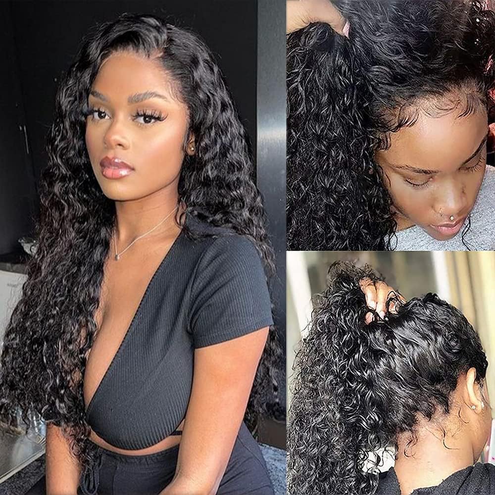 Jessica Hair 13x6 Lace Front Wigs Human Hair Wigs for Black Women Nature color Short Curly Remy Hair Wigs Forehead Pre Plucked with Baby Hair (10 Inch)