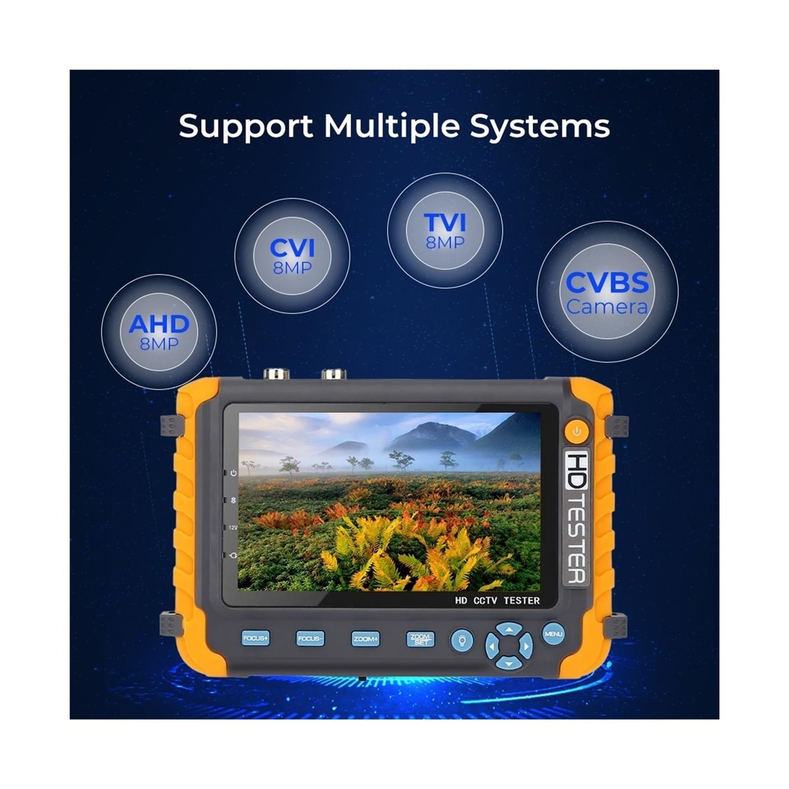 Tester CCTV, IV8W Przenośny tester CCTV 8MP | Z AHD/CVI/TVI Mini Monitor Kamery Tester VGA Wejście Wideo Tester Kamery Bezpieczeństwa do testowania kamer CCTV i IP.