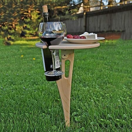 Glowjoy Outdoor Bistrotisch Garten Couchtisch,Faltbarer Wandtisch Outdoor Tragbar Wein Tisch Holz Picknicktisch,Leicht Zu Tragenfor Festivals,Family Picnics,Camping,Beach,Park Strand Konzerte