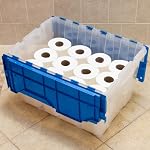 Akro-Mils 66486 12-Gallon Plastic Stackable Storage Keepbox Tote Container with Attached Hinged Lid, 21-1/2-Inch x 15-Inch x 12-1/2-Inch, Clear/Blue