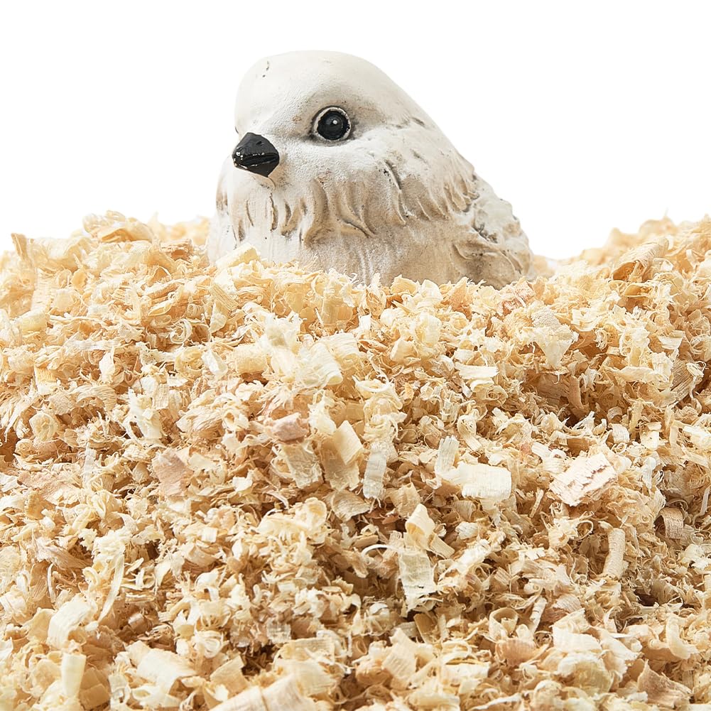 CREATCABIN 3Pcs Bird Nest Material Bird Cage Nesting Natural Wood Aspen Soft Hummingbird Canary Finch Parakeet Budgie Small Animals Bedding Building Hideouts Nests for Boxes Garden Tree Trunks 150G
