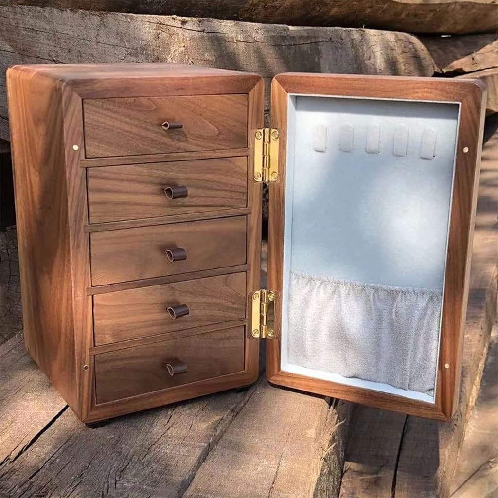 Jewelry Box Organizer Jewelry Box Multilayer Storage Box Ring Earring Necklace Bracelet Watch Small Jewelry Storage Box Wooden Jewelry Box Jewelry Organizer Small(B) (One Color B)
