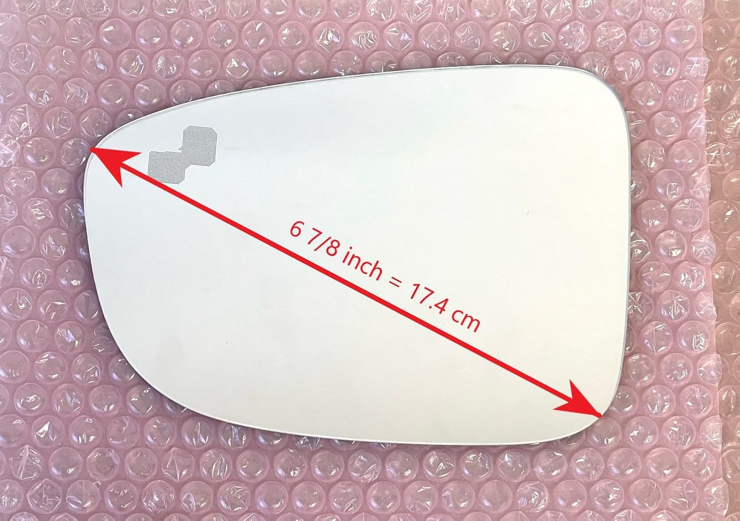 Replacement Blind Spot Mirror Glass with Full Size Adhesive for 2014-2018 Mazda 3, 2014-2021 Mazda 6 Driver Side View Left LH
