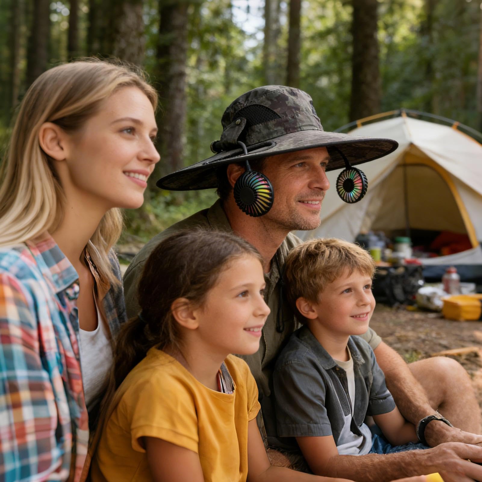 Cappello con Ventola Cappello Ricaricabile e Portatile con Raffreddamento | Cappello Raffreddante da Esterno con Ventilatore per Spiaggia, , Campeggio, Ciclismo, Pesca, Giardinaggio,