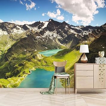 Meadow Wildflowers 3D Murals Wallpaper, Sky Lake Large Removable Wall Mural, Modern Decoration Wall Paper for Bedroom Baby Room Living Wall Painting,144"W x 100"H