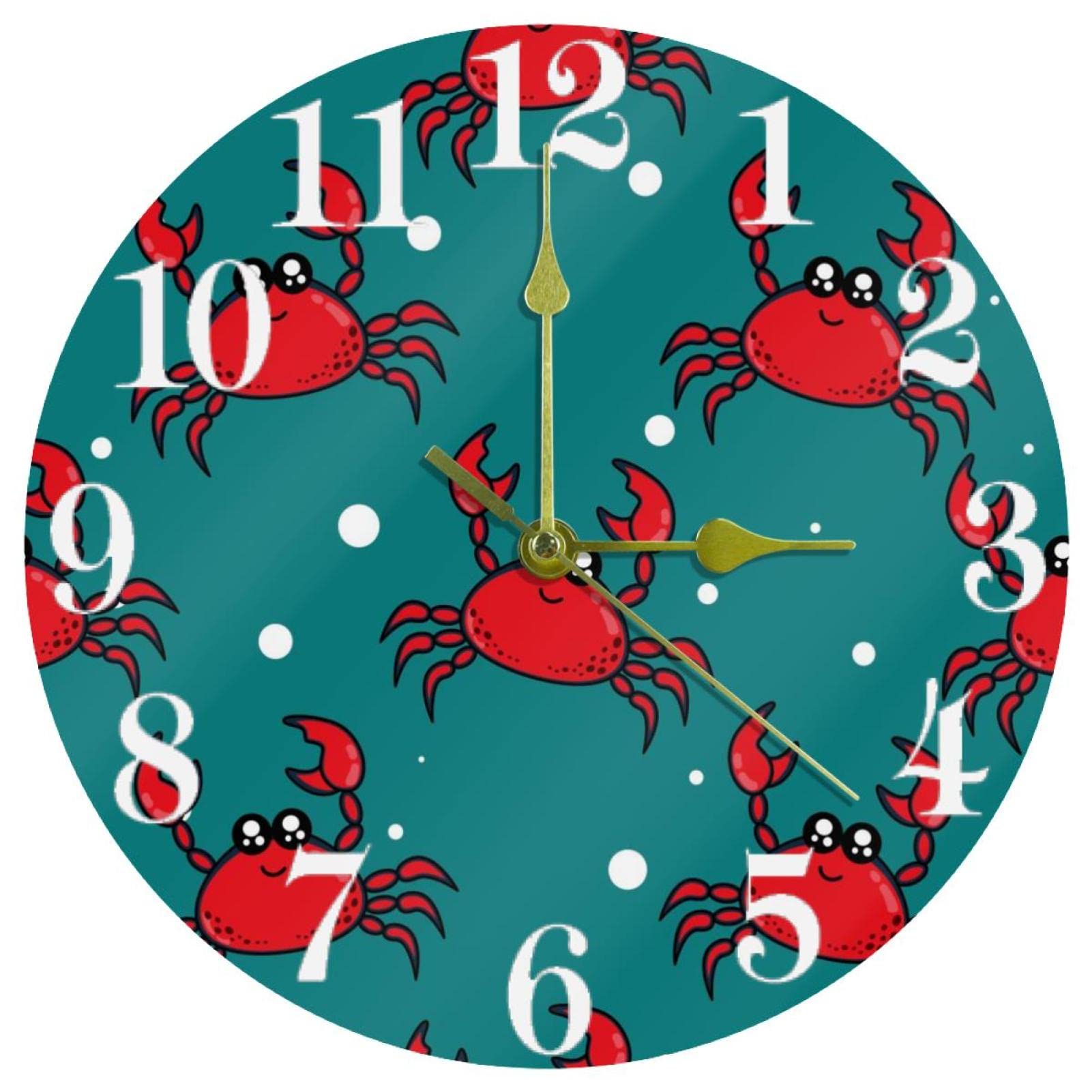 Horloge murale sans tic-tac ronde à quartz rouge pour éliminer le bruit