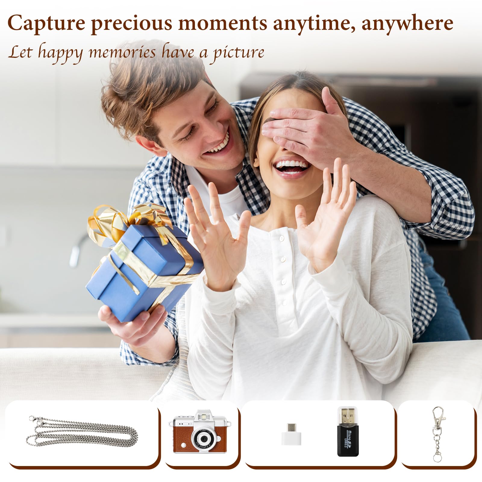 Mini Appareil Photo Numérique Rétro - Caméra Vintage Portable 1080P avec Écran Pliable & Flash - Petit Appareil Photo Numérique Enfant & Adulte - Mini Digital Camera Keychain & Porte-Clé