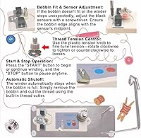 Vista 4 de HimaPro Bobinadora Automática para Máquina de Coser Bobinadora Eléctrica - Bobinadora Eléctrica - Ranura Ajustable para Bobina - Experiencia