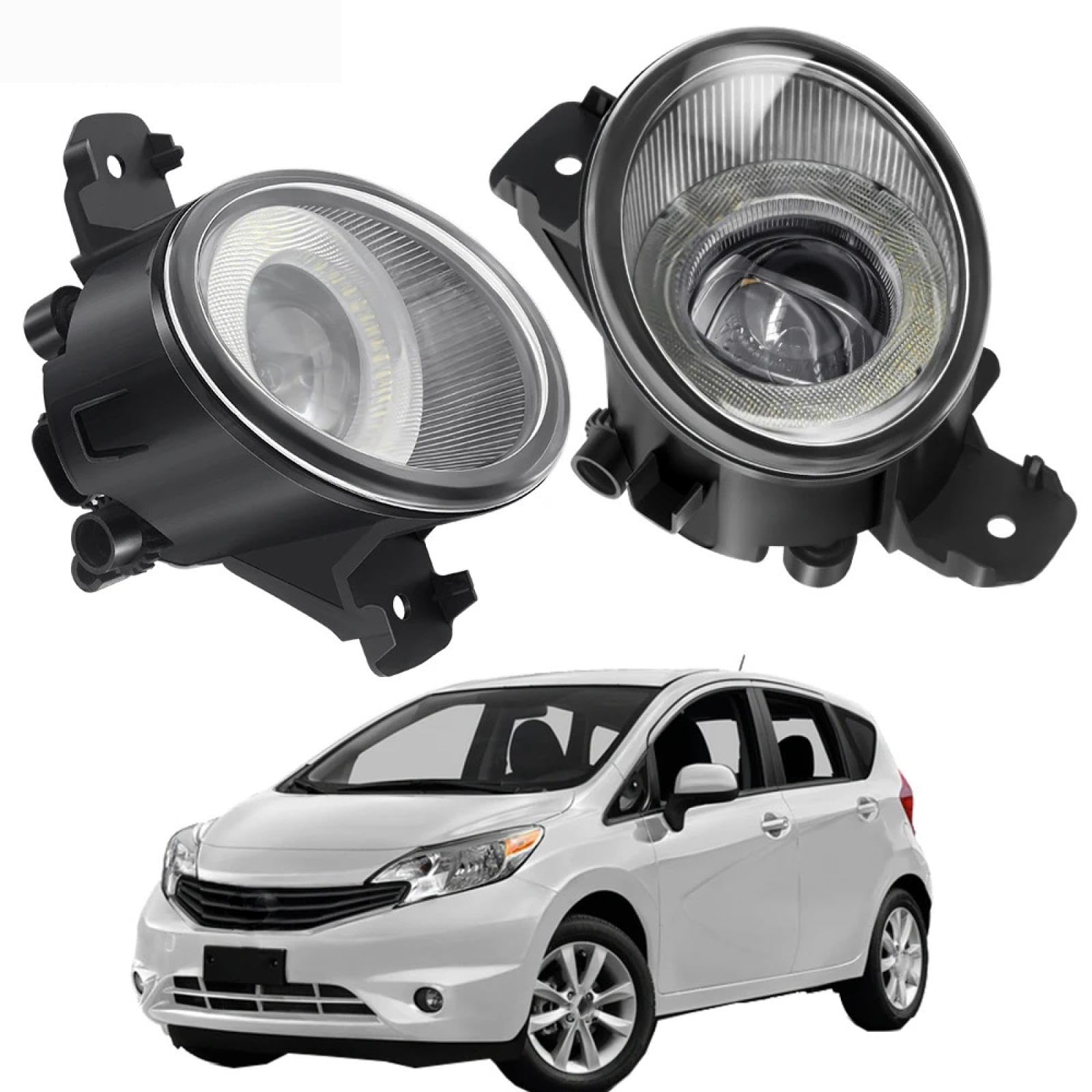 Mistlampen 2 sztuki 30W samochód Angel Eye zespół świateł przeciwmgielnych LED światła przeciwmgielne do jazdy dziennej DRL H11 12V Dla Nissan Dla Versa Dla uwaga 2014 2015 2016