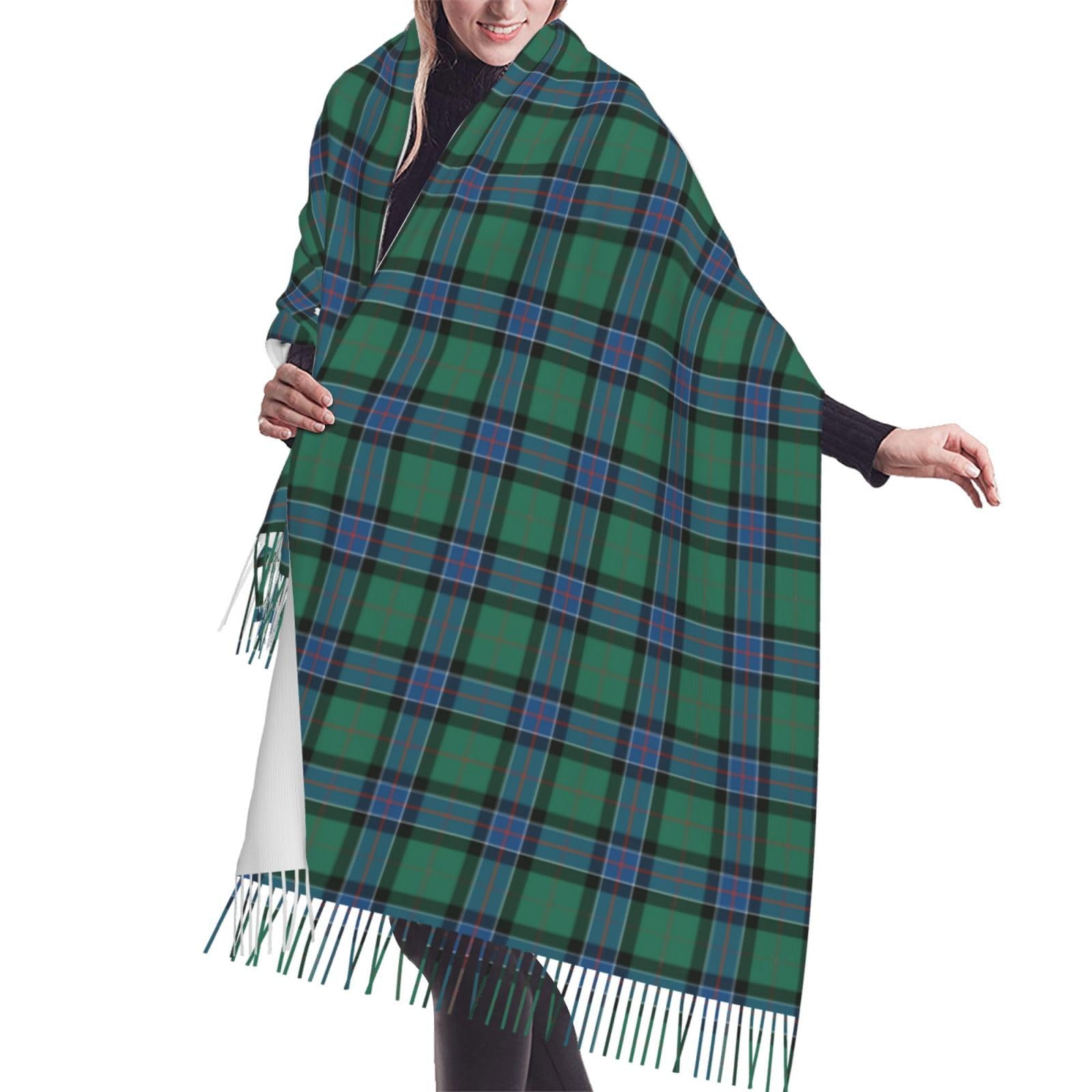 Gratka Unisex As Picture Scarf,Sinclair Hunting Tartan, Fringed Scarf Large Warm Soft Cashmere Feel Shawls Wraps 196X68 Cm