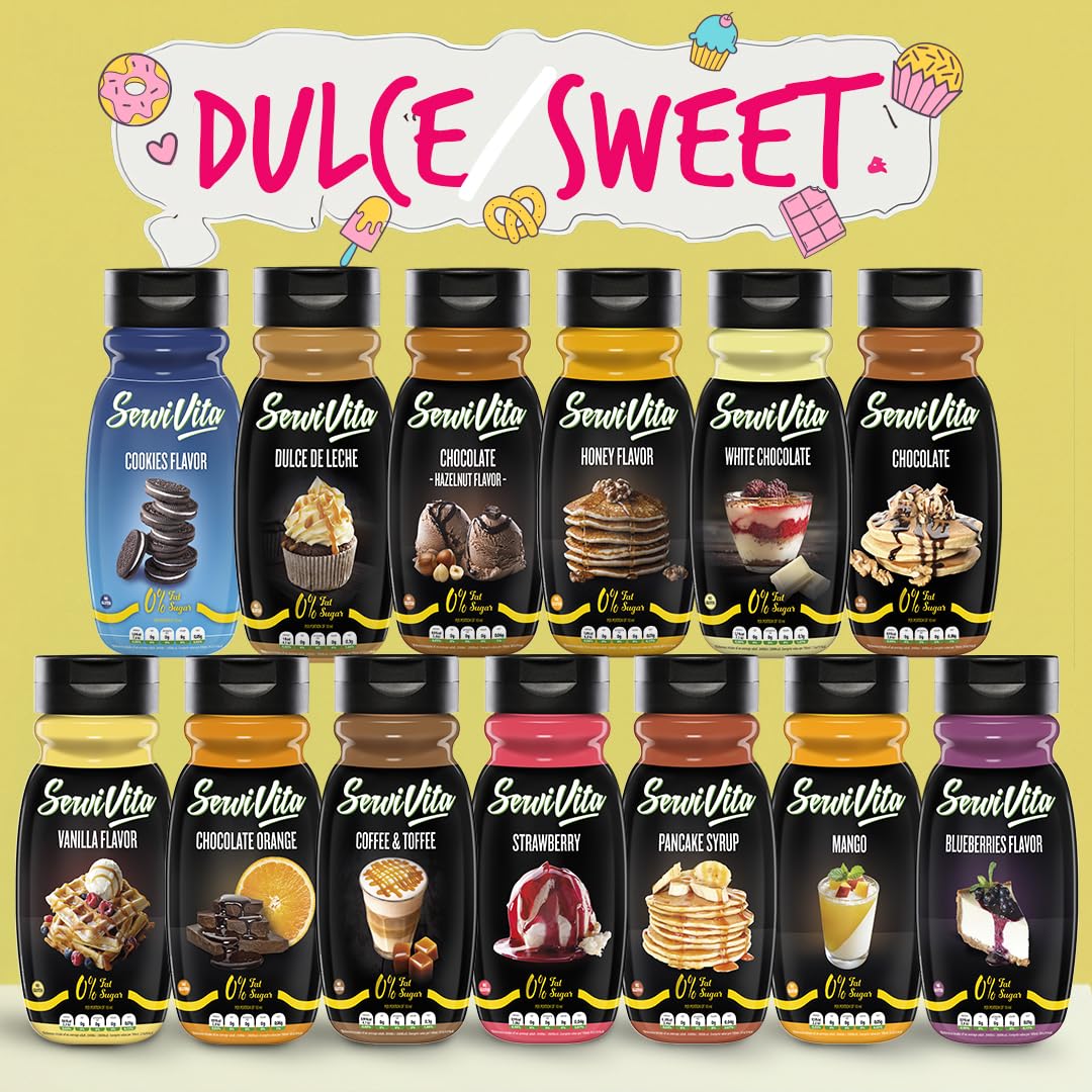 ServiVita – Pack Salsas Saludables 0%, Sin Azúcares, Sin Grasas, Sin Grasas Saturadas, Pack 3 salsas x 320ml - Sabor Dulce de leche