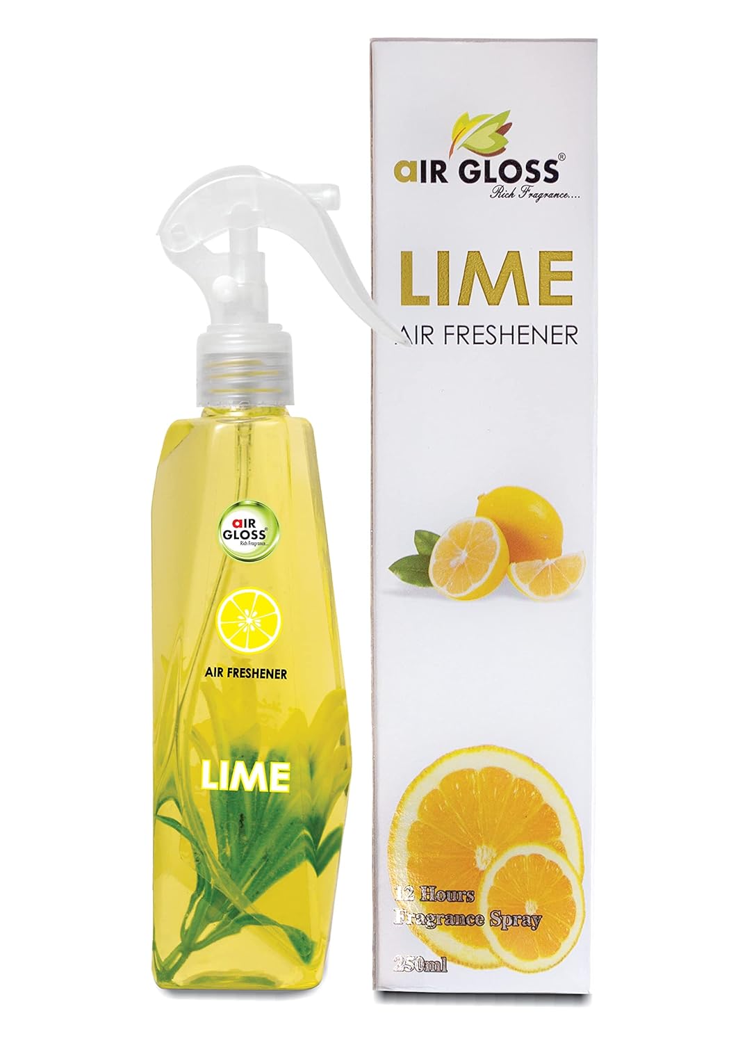 Air Gloss Room Air Freshener Lime Spray | Works as Room, Office, Car and Bathroom Freshener with ...