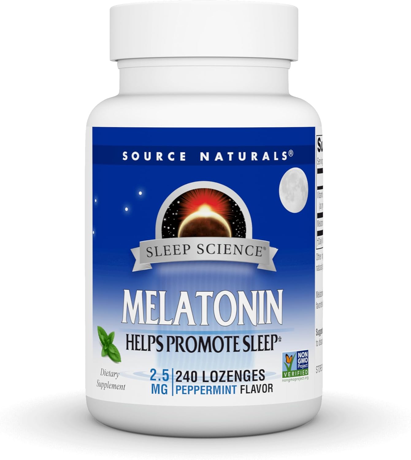 Source Naturals Melatonin, Sleep Supplement, 2.5 mg – 240 Peppermint Flavored Lozenges