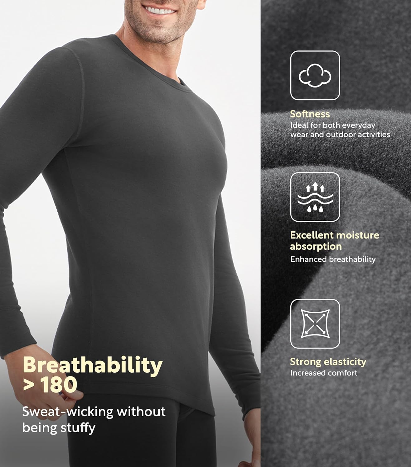 DAVID ARCHY Men’s Heavyweight Thermal Underwear for Extreme Cold, Perfect for Harsh Winter from -10°C to -5°C - Image 4