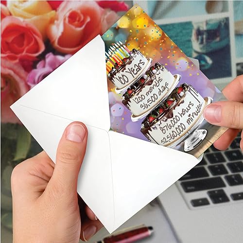 Miniatura 4 de NobleWorks - Divertida tarjeta de cumpleaños número 100 con sobre - Celebra el hito de las personas mayores de 100 años, tarjeta de felicitación