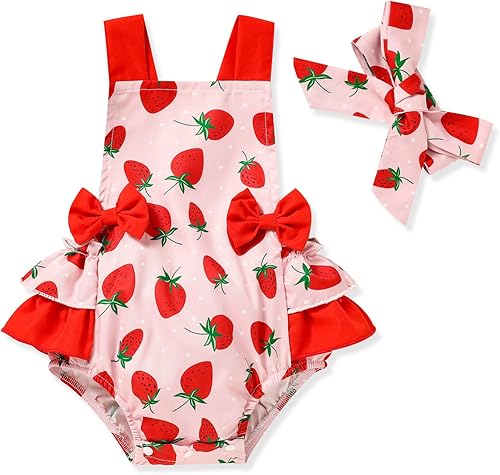 GRNSHTS Mameluco con volantes para bebés y niñas pequeñas, sin mangas, con cuello halter y diadema, ropa de verano