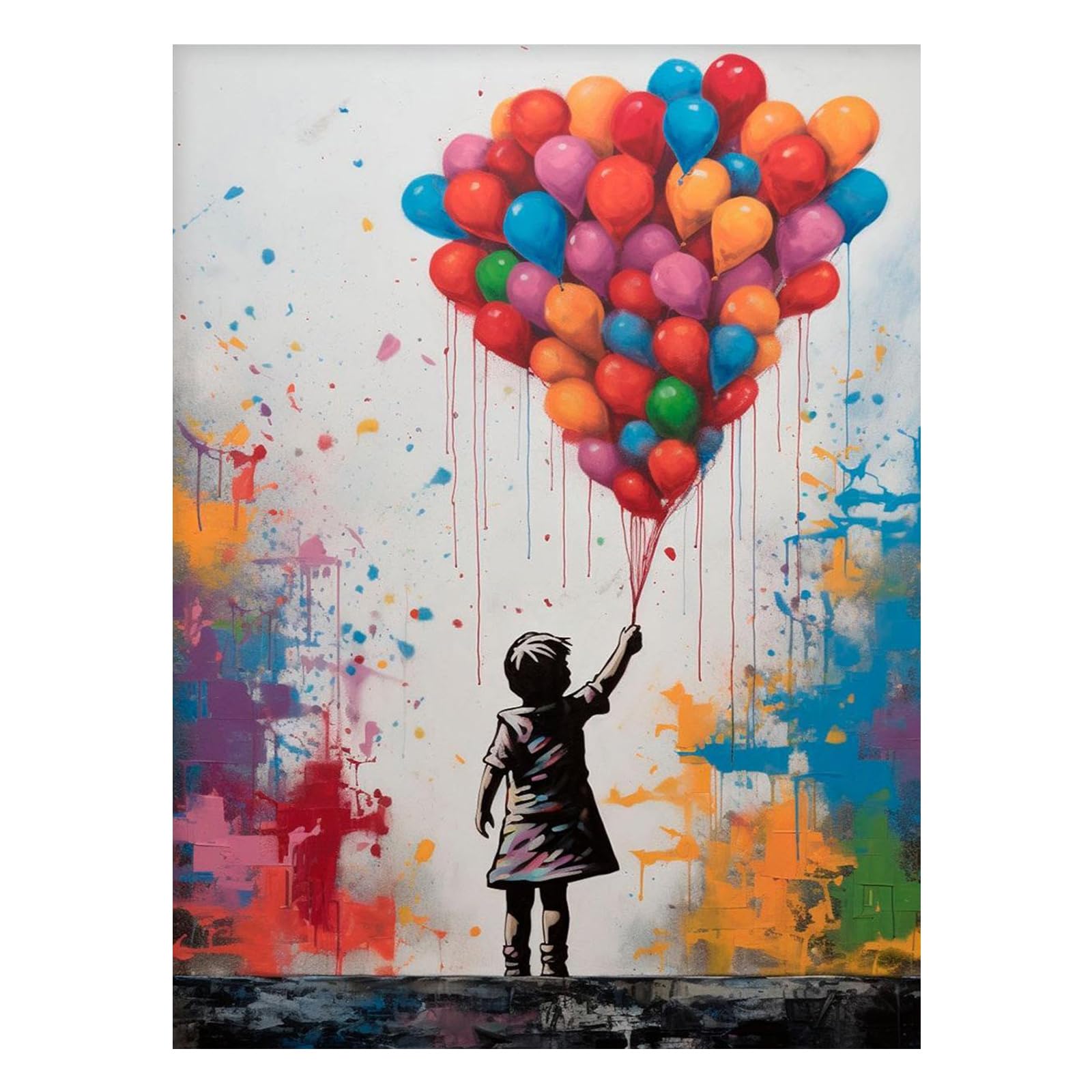 Mafenr Art Paint by Numbers for Adults, Balloon Boy Paint by Numbers, Painting by Number Canvas for Gifts and Decorate 12x16 Inch/30x40 CM