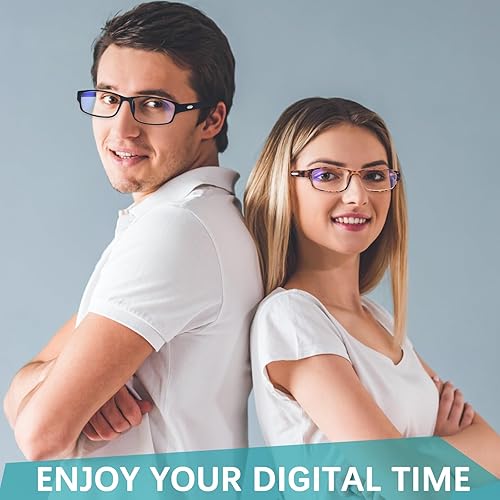 Miniatura 9 de VIDEBLA Paquete de 6 lentes de lectura con bloqueo de luz azul, lectores de bisagra de resorte para mujeres y hombres, anteojos anti UV con 6 fundas