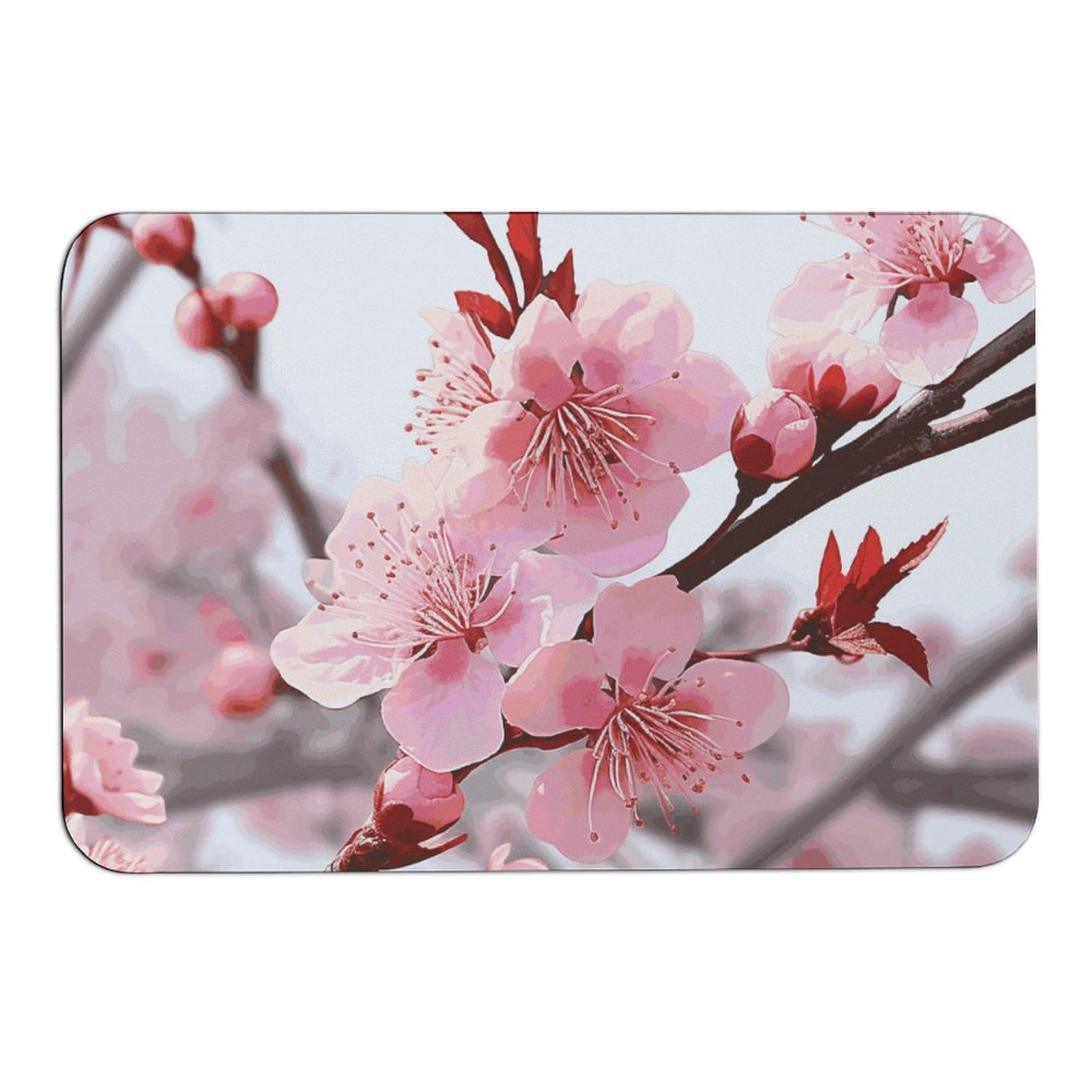 Tapis absorbant fleurs de prunier pour entrée et intérieur