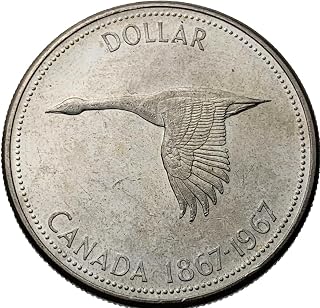 1967 Royal Canadian Mint 1 Dollar Canada Silver Coin. Centennial Celebrations Commemorative Coin Issued Under Queen Elizabeth II. 1 Dollar Graded By Seller Circulated/Worn Condition