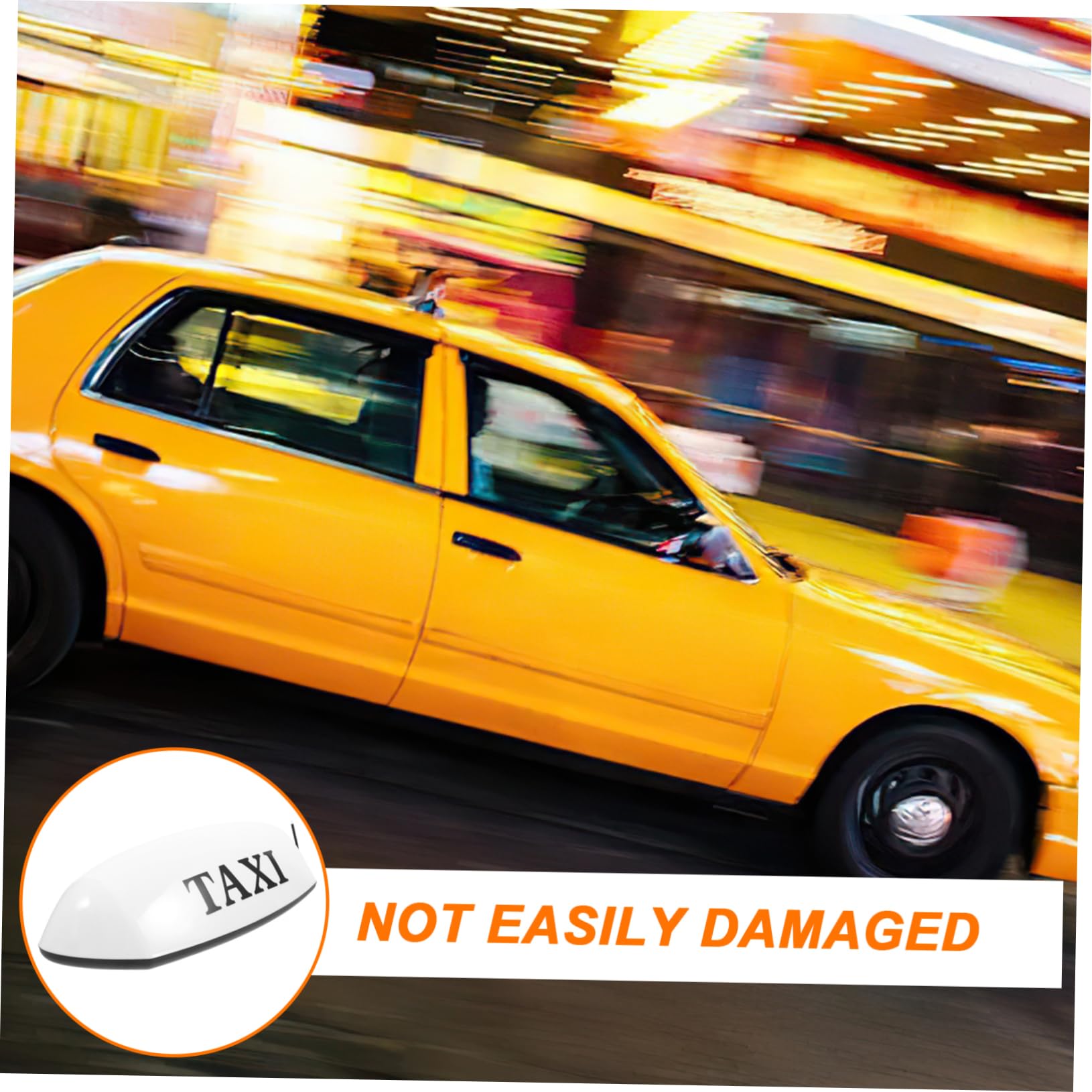 Cabilock Lampada Taxi Magnetica per Auto 12v, Segnale da Tetto Bianco, Installazione Facile, per Guida Notturna su Taxi e Auto