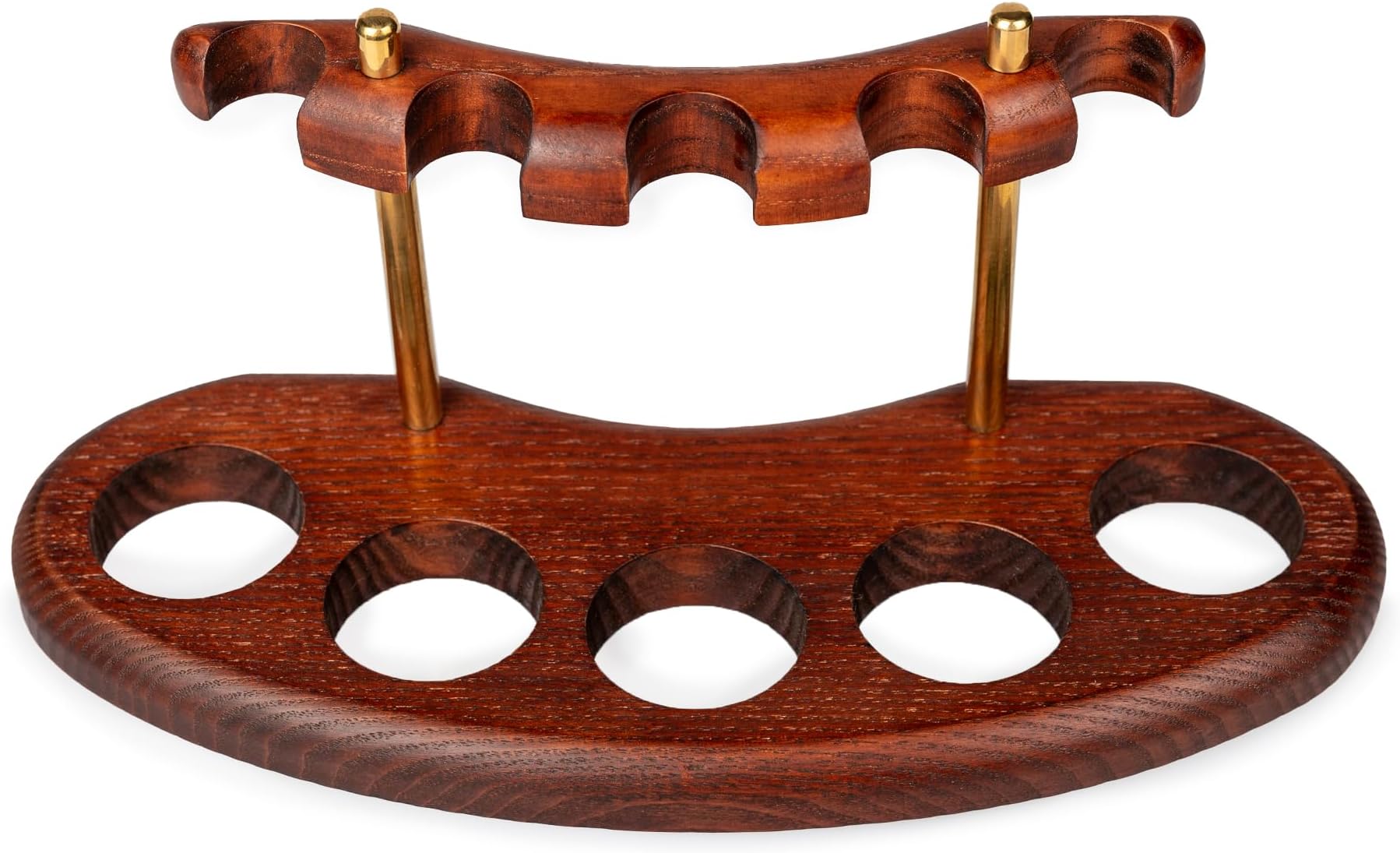 Dr WatsonWooden Tobacco Pipe Stand - ARCH V - For 5 Tobacco Pipes, Handmade from Solid Wood, Brown