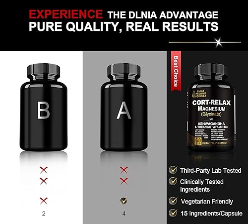 Miniatura 4 de Suplementos de cortisol súper calmados para mujeres y hombres con glicinato de magnesio, Ashwagandha, L-teanina, fosfatidilserina, ginkgo y melena