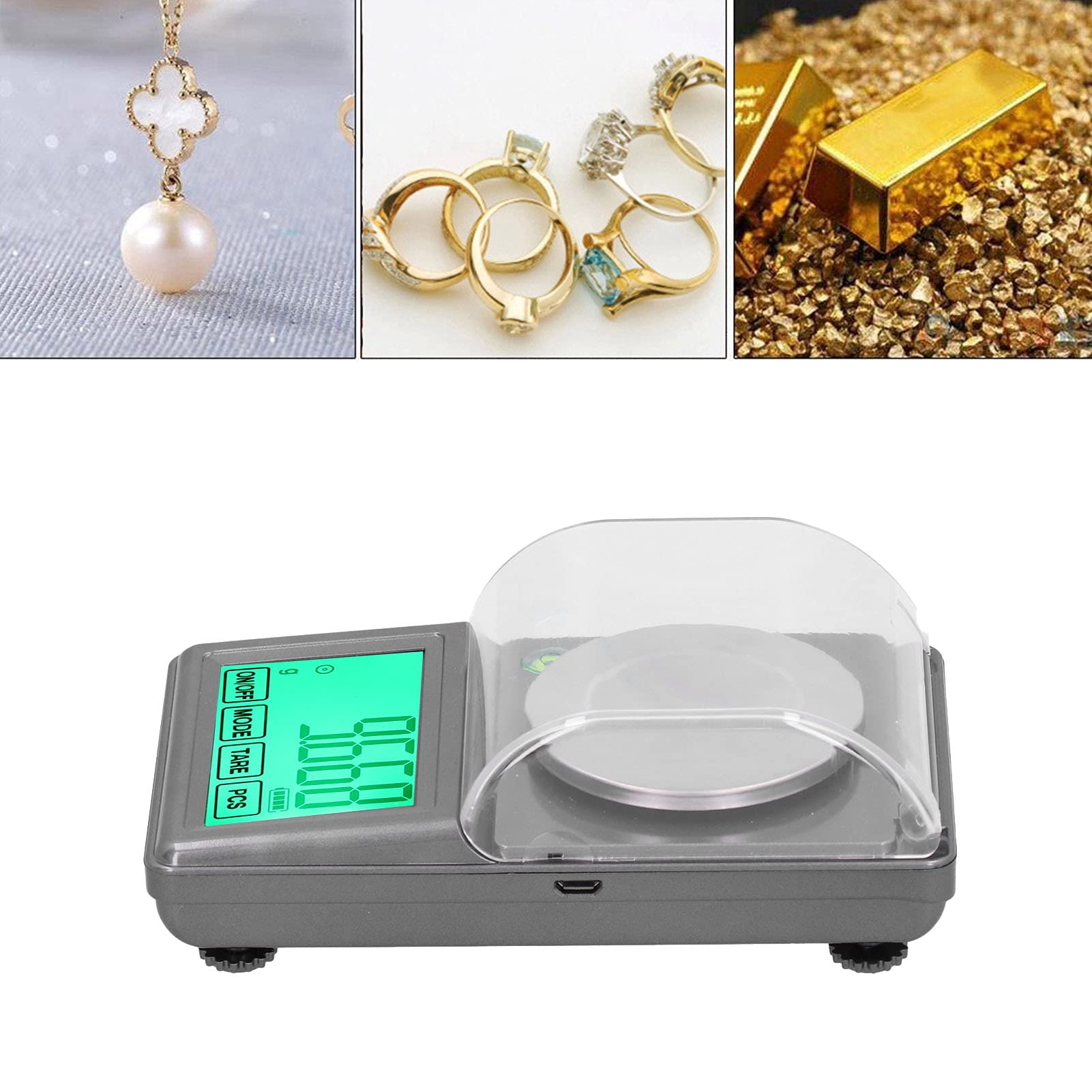 Tissting Báscula de Laboratorio Báscula de joyería de Alta precisión Báscula de Laboratorio Digital Balanza electrónica analítica Pesaje y recuento para la Industria de la Ciencia