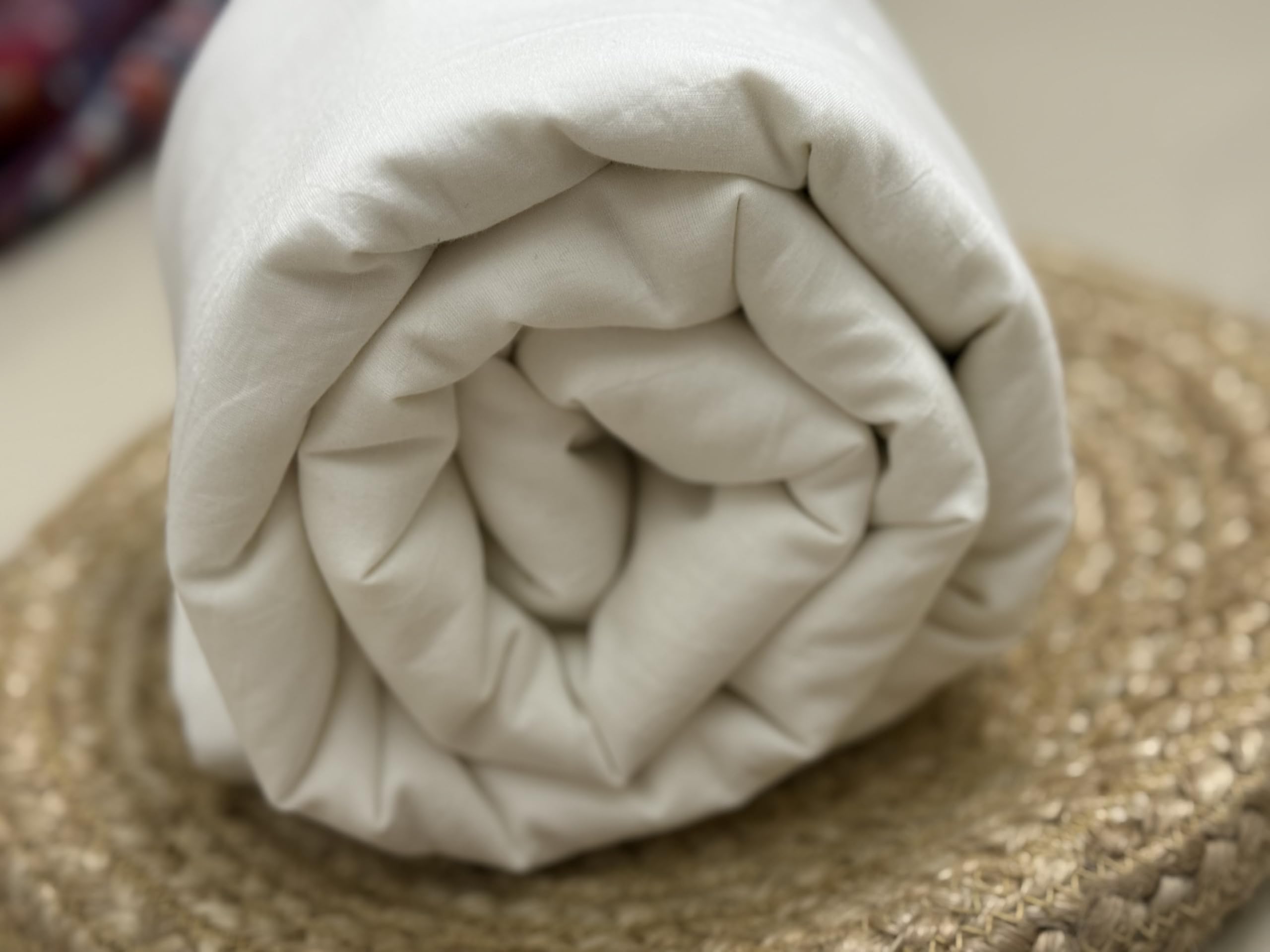 100% Cotton Quilt Cover, Plain White,Jointless, King Size Double Bed Duvet Cover Pure Mulmul-image-9