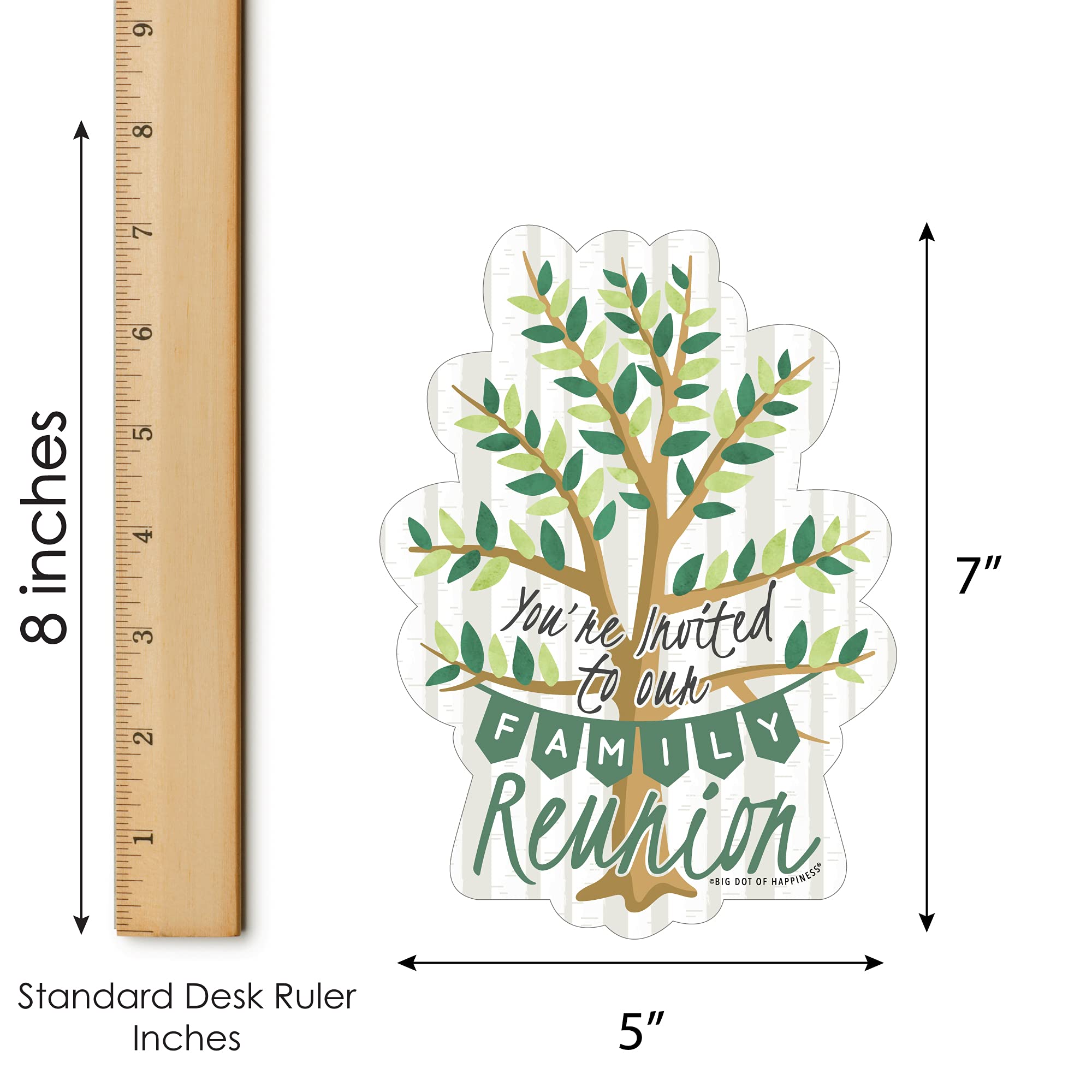 Einladungskarten Familienstammbaum – 12 Stück Mit Umschlägen, Zum Ausfüllen, 12,7x17,8 Cm, Aus Festem Karton