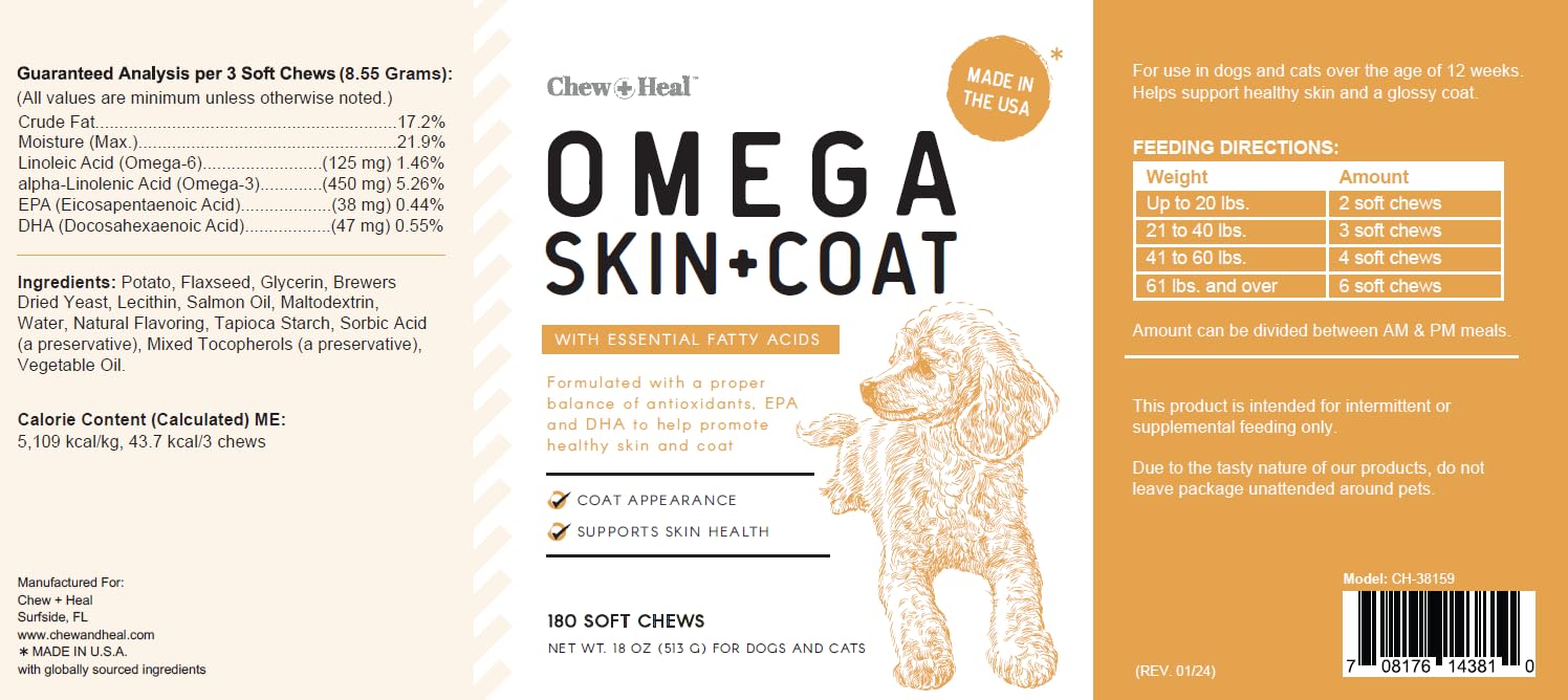 Omega 3 for Dogs, 180 Ct Dog Allergy Chews, Itch Relief, Fish Oil Treats — Amazon image 7