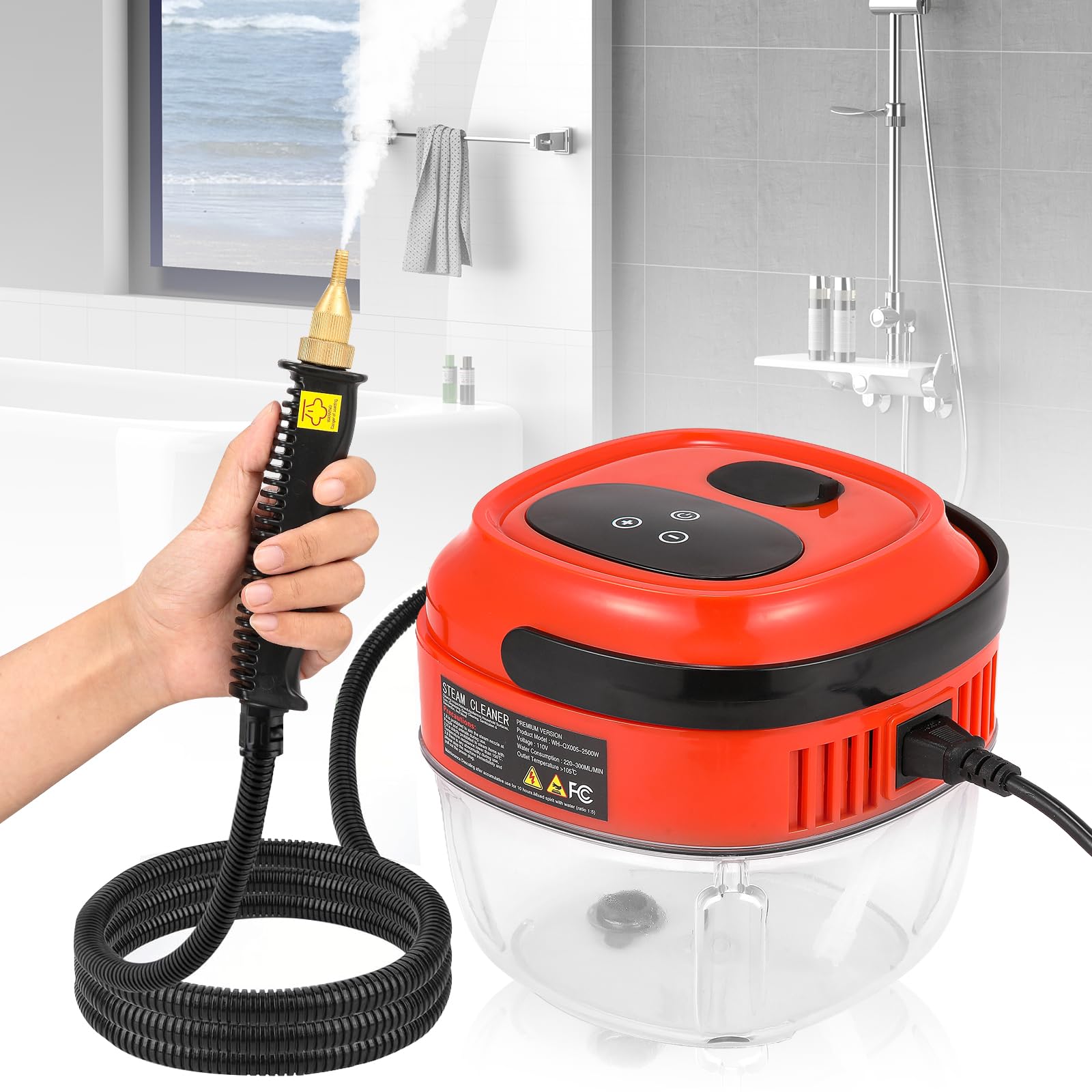 Moongiantgo Handheld Steam Cleaner 2500W High Pressure 1 5L Steamer for Cleaning Portable Steam Cleaner for Home Kitchen