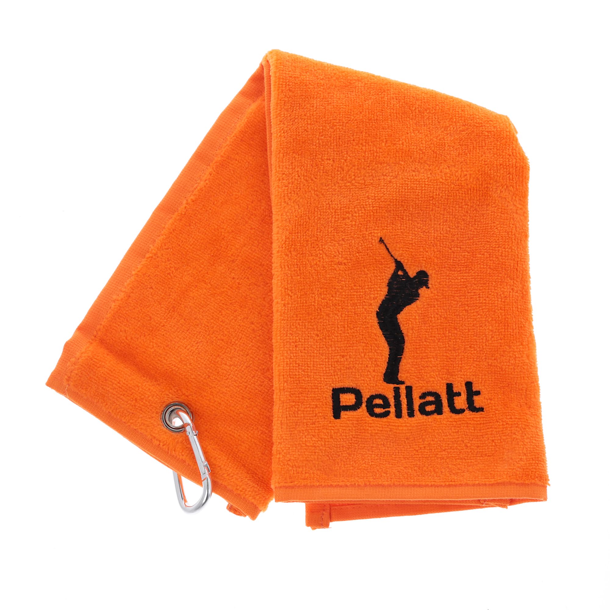 Always Looking Good Personalised Embroidered Golf Towel with Any Name Any Font Luxury Velour 50cm x 40cm Custom Embroidered Golf Towel with Carabiner Clip Gift- Golf Gifts for men and women (Orange)