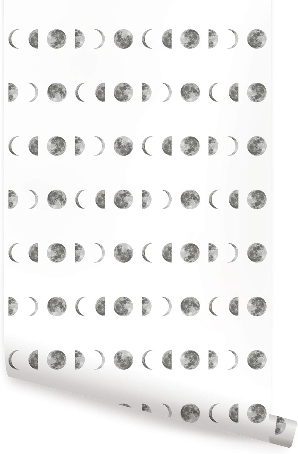 Phases of The Moon - Peel and Stick Wallpaper (6 Sheet Pack - 2ft x 9ft) by Simple Shapes