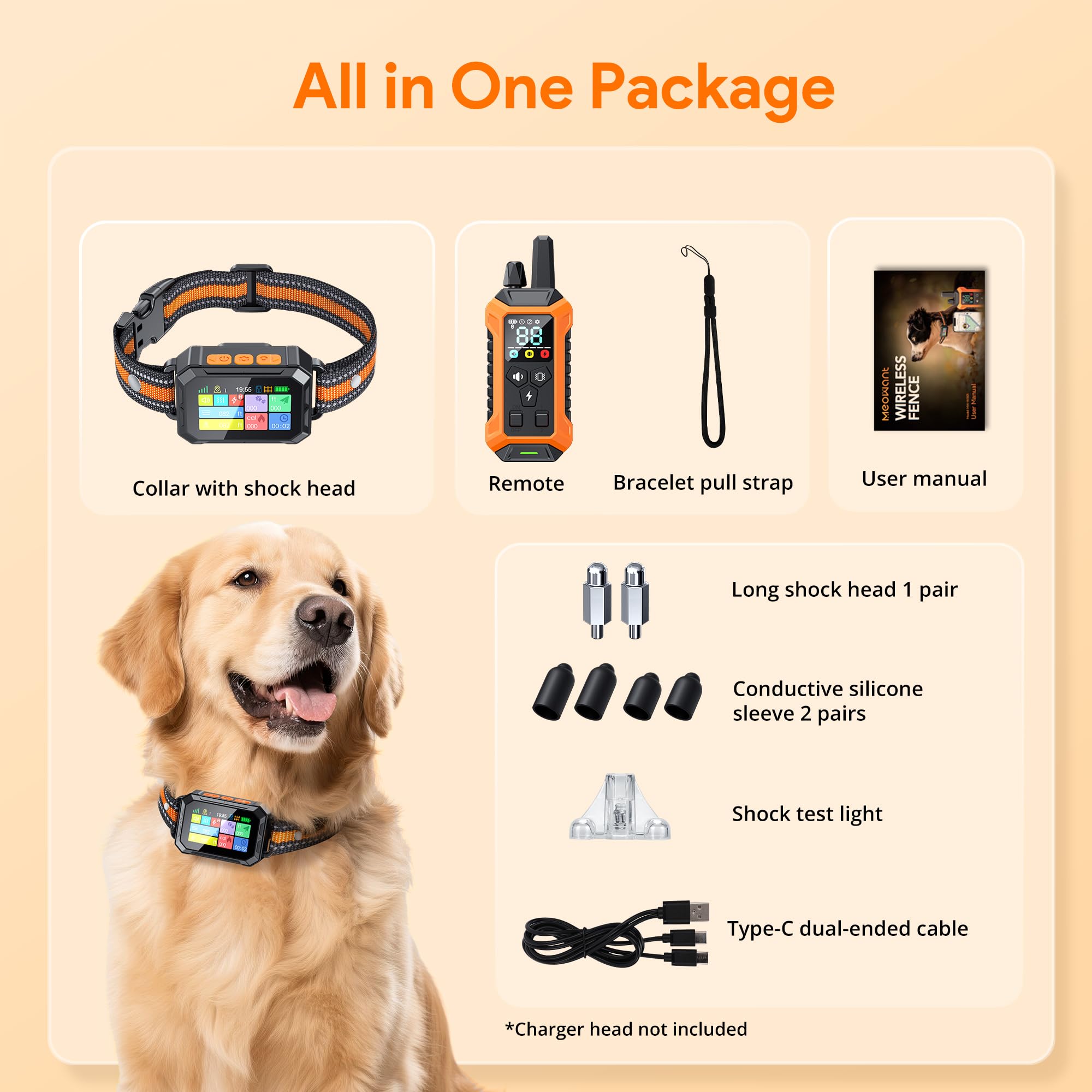 Meowant GPS Wireless Dog Fence &Training Collar with Remote, Free App, 82ft to 7000ft Electric Fence, Waterproof LCD Collar, 3 Training Modes, for Dogs Over 10Lbs, Outdoors - image 8