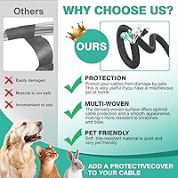 Vista 2 de Protector de Cable para Perros y Gatos 3.05m - 1/2 pulgada, Funda Flexible para Cables para una Fácil Gestión de Cables, Protege los Cables